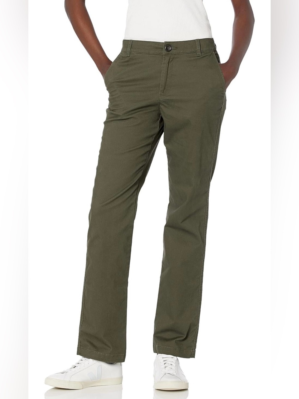 Olive Stretch Twill Chino Pants-like new!